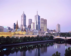 The city skyline from Southgate, Melbourne, Victoria, Australia