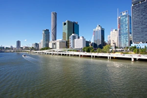 City Skyline from Victoria Bridge, Brisbane, Queensland, Australia, Oceania