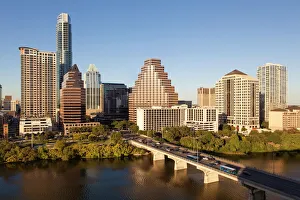 Texas Prints: City skyline viewed across the Colorado River
