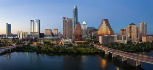 Texas Prints: City skyline viewed across the Colorado river