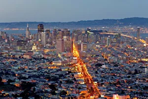 San Francisco Prints: City skyline viewed from Twin Peaks