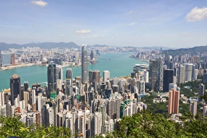 City skyline, viewed from Victoria Peak, Hong Kong, China, Asia