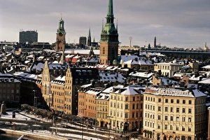City skyline in winter