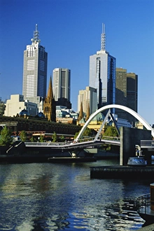 Yarra River Prints: The city skyline and Yarra River from Southgate, Melbourne, Victoria, Australia