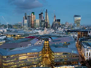 Office Block Prints: City Square Mile from St. Pauls, London, England, United Kingdom, Europe