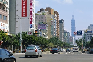 Taipei Prints: City street scene, Taipei, Taiwan, Republic of China, Asia
