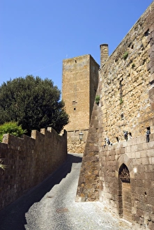 Viterbo Prints: City walls and Lavello Tower, Tuscania, Viterbo, Lazio, Italy, Europe