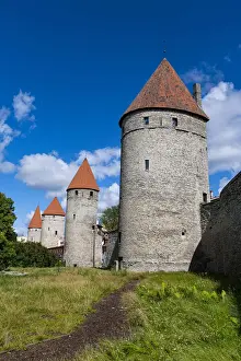 City walls of the Old Town of Tallinn, UNESCO World Heritage Site, Estonia, Europe