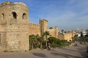 City walls of the Oudaia Kasbah, Rabat, Morocco, North Africa, Africa