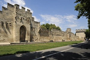 City Walls Prints: City Walls and ramparts, Avignon, Provence, France, Europe