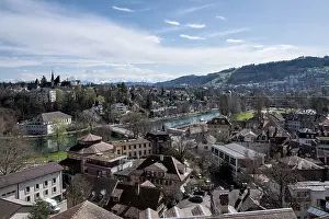 Bern Prints: Cityscape of Bern, the federal city (Bundesstadt) and de facto capital of Switzerland