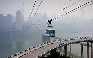 Images Dated 29th November 2010: Cityscape with cable car, Chongqing City, Chongqing, China, Asia