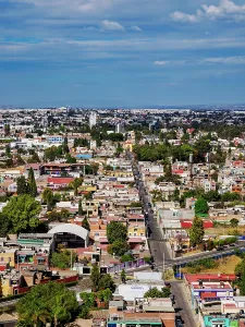 Lively Prints: Cityscape of Cholula, elevated view, Puebla State, Mexico