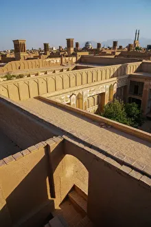 Iran Prints: Cityscape at dusk, Yazd, Iran, Middle East