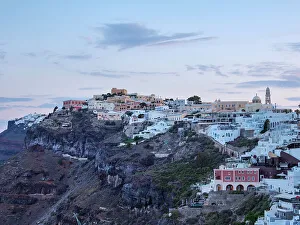 Fira Prints: Cityscape of Fira at dawn, Santorini (Thira) Island