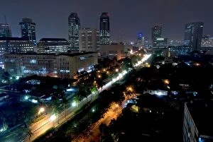 Cityscape at night, Jakarta, Indonesia, Southeast Asia, Asia