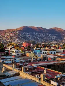 Hues Prints: Cityscape of Oaxaca de Juarez at sunrise, Oaxaca State, Mexico