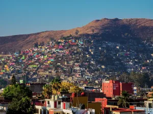 Oaxaca Prints: Cityscape of Oaxaca de Juarez at sunrise, Oaxaca State, Mexico
