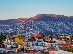 Lively Prints: Cityscape of Oaxaca de Juarez at sunrise, Oaxaca State, Mexico