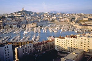 Marseille Prints: Cityscape of the port of Marseille, France