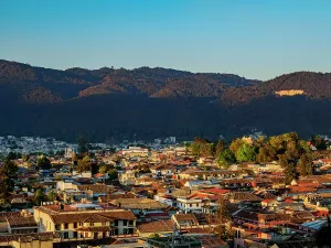 Adobe Prints: Cityscape of San Cristobal de las Casas at sunset, elevated view, Chiapas State, Mexico