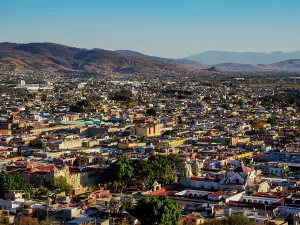 Aesthetic Prints: Cityscape seen from Cerro del Fortin at sunset, Oaxaca de Juarez, Oaxaca State, Mexico