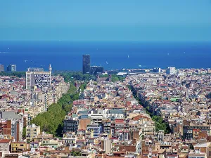 Iconic Sites Prints: Cityscape seen from Park Guell, Barcelona, Catalonia, Spain, Europe