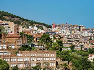 Antoni Gaudi Prints: Cityscape seen from Park Guell, Barcelona, Catalonia, Spain, Europe