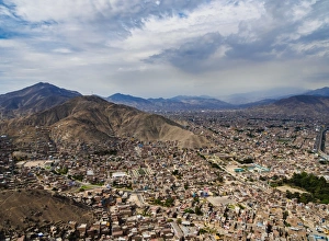 Peruvian Culture Prints: Cityscape seen from the San Cristobal Hill, Lima, Peru, South America