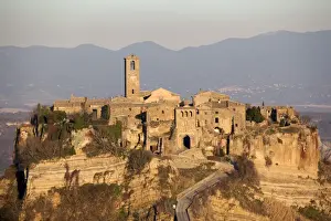 Architectural Feature Prints: Civita di Bagnoreggio, a unique example of a Middle Ages city, Lazio, Italy, Europe