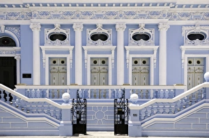 Merida Prints: Front of a classic colonial building in Merida, Yucatan, Mexico, North America