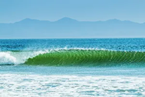 Seascape Prints: Classic curling shore break surf wave