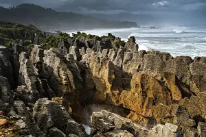 Punakaiki Prints: Classic Layered Limestone Formations of Pancake Rocks Framed by Dramatic Coastline