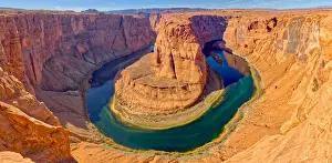 Glen Canyon Prints: Classic panorama view of Horseshoe Bend just north of the main tourist overlook near Page