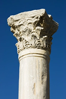 Limassol Prints: Classical column, Kourion (Curium), Limassol, Cyprus, Europe