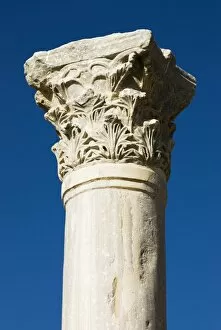 Classical column, Kourion (Curium), Limassol, Cyprus, Europe