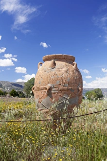 Ancient Greece Prints: Clay container, Minoan Palace, excavation site