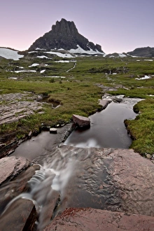 Glacier National Park Gallery: Clements Mountain and the Hanging Gardens at dusk, Glacier National Park