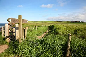 Guidance Gallery: The Cleveland Way Footpath at Saltwick Bay near Whitby, North Yorkshire, Yorkshire, England