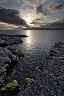County Mayo Prints: Clew Bay at dusk looking towards Clare Island