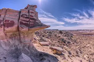 Plateau Prints: A cliff overhang shaped like the head of a Duck west of Hamilili Point on the south end of Petrified Forest National