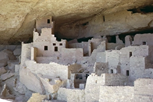 Mesa Verde Prints: Cliff palace ruins dating from 1200-1300 AD shaded