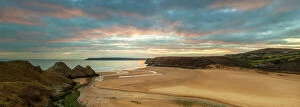 Panorama Gallery: Three Cliffs Bay, Gower, Peninsula, Swansea, West Glamorgan, Wales, United Kingdom