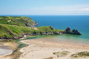 Gower Prints: Three Cliffs Bay, Gower, Wales, United Kingdom, Europe