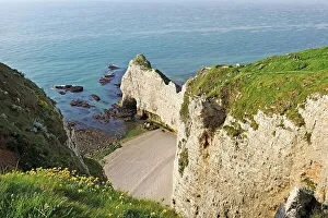 Etretat Prints: Cliffs of Etretat, Seine Maritime department, Normandy region, France, Europe