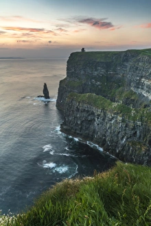 County Clare Prints: Cliffs of Moher at sunset, Liscannor, County Clare, Munster province, Republic of Ireland