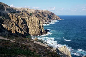 Portuguese Prints: Cliffs of the north central coast of Porto Santo island