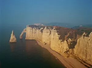 Sea Stack Gallery: The cliffs and rock arch of the Falaise d Aval, at Etretat in Seine Maritime