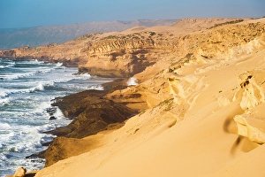 Azure Prints: Cliffs around Tamri on Atlantic Coast, between Agadir and Essaouira, Morocco