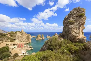Trapani Prints: Cliffs around Tonnara di Scopello, Castellammare del Golfo, province of Trapani, Sicily